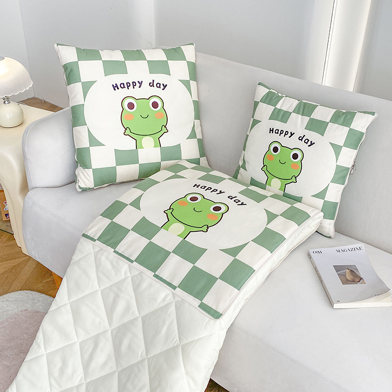 花花公子-家纺-宝宝绒小清新办公家居多功能抱枕被