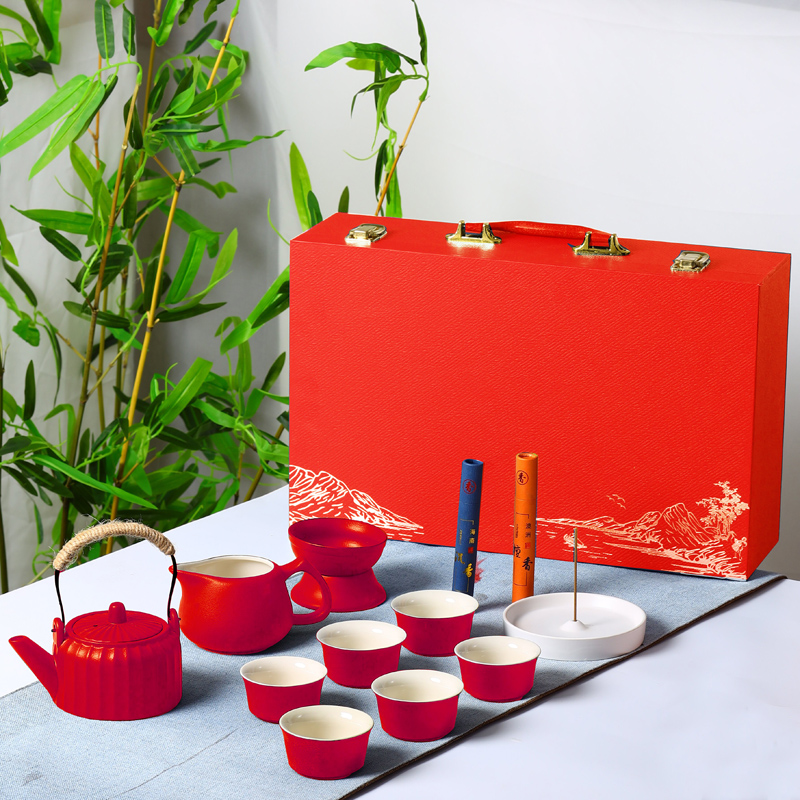 鹏翼香道粗陶茶具套装