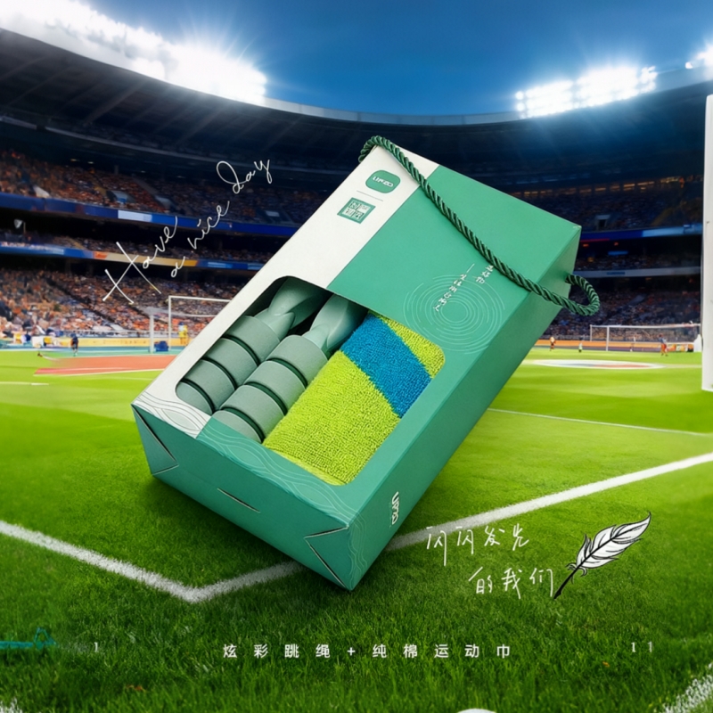 严选提花运动巾跳绳礼盒A15T1