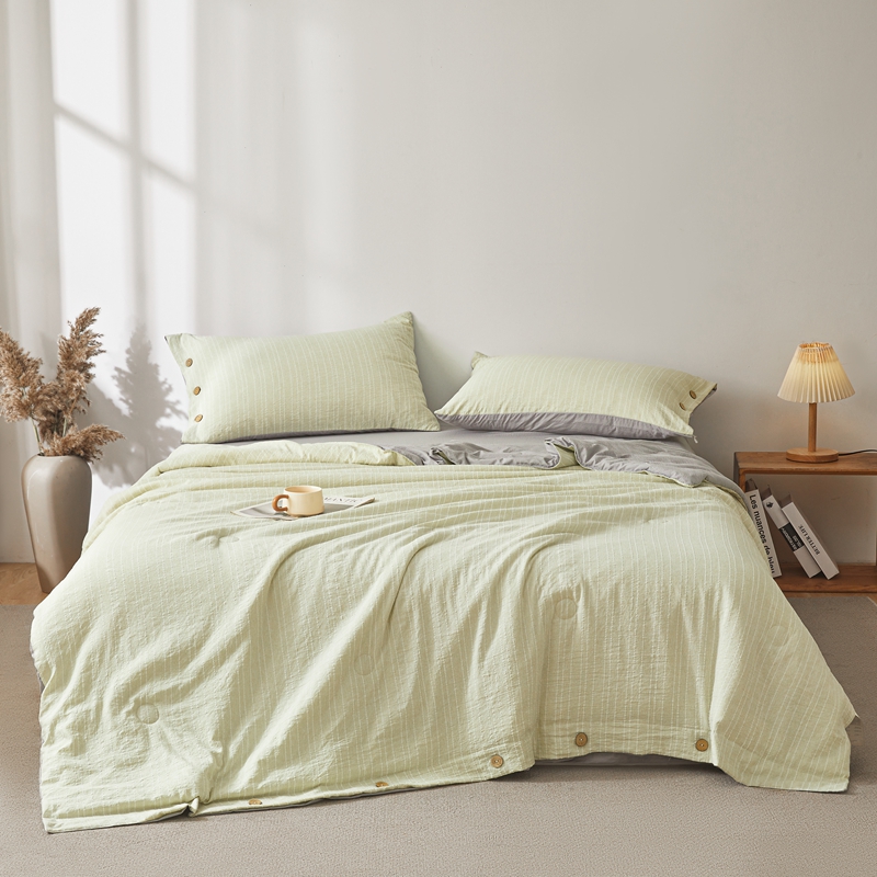 花花公子-家纺-印风阳离子色织提花纽扣工艺夏被