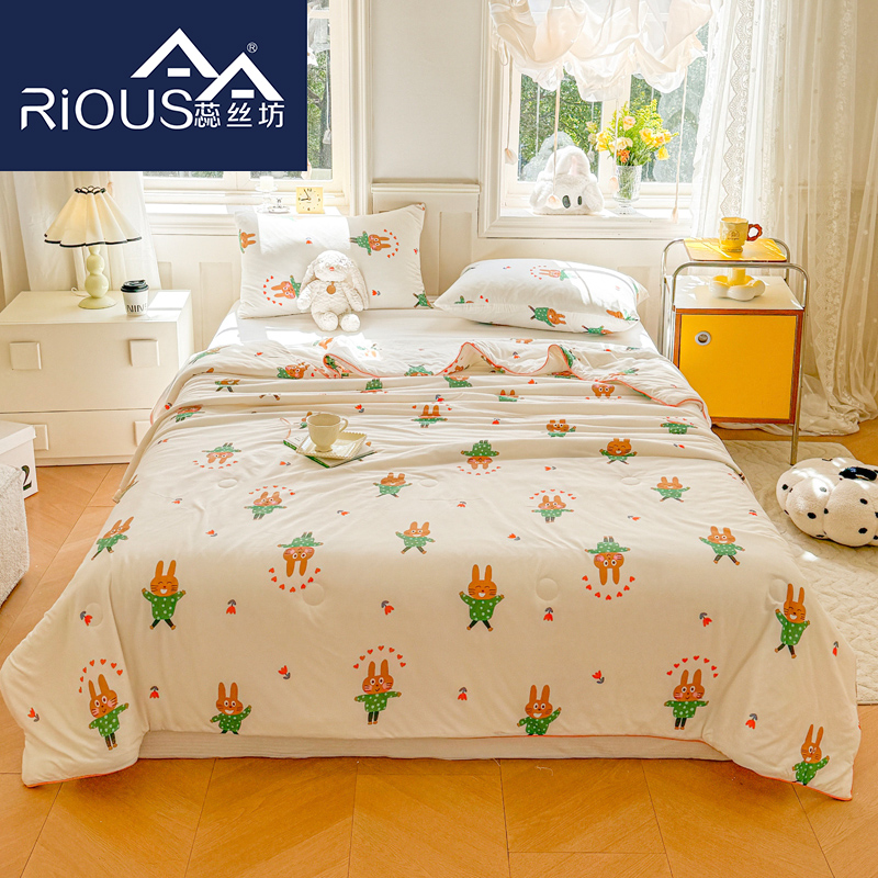 蕊丝坊家纺卡通针织棉夏凉被150*200CM