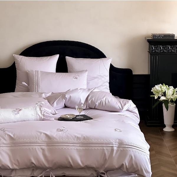 萱遇家纺100s双股刺绣贡缎四件套X-T8018