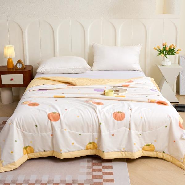 皮尔卡丹纯棉夏被心享柿橙PCAZ-26036