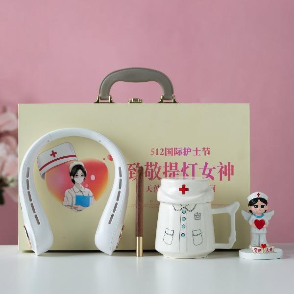 瓷语花香智能风扇办公杯商务套装