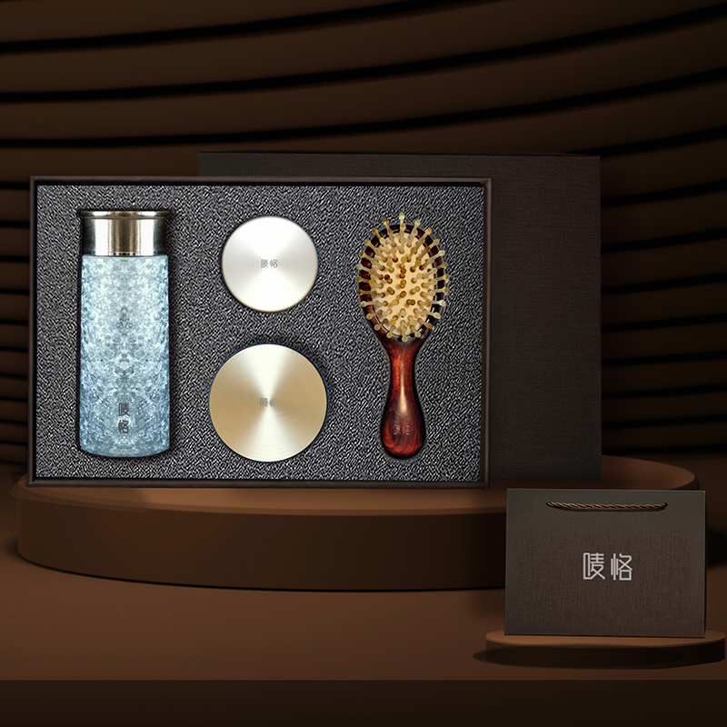【唛恪】纯钛保温杯+香熏炉二件+檀木气垫梳