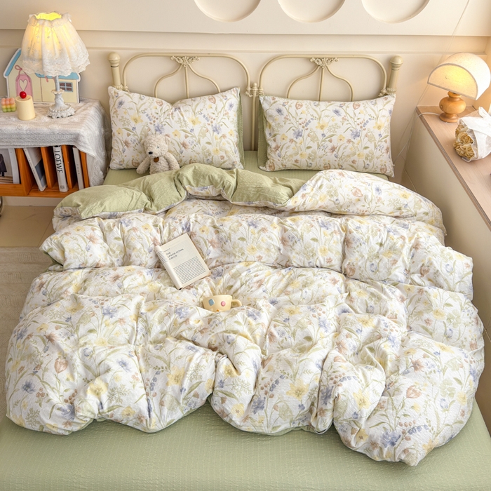 萱遇家纺泡芙棉皱皱纱四件套X-T8012