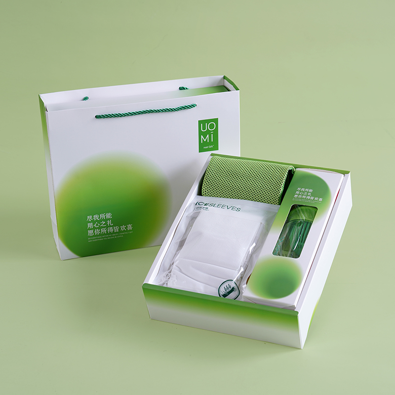 UOMI夏日出行运动伴手礼冰凉运动巾冰袖水杯组合-皆欢喜-A