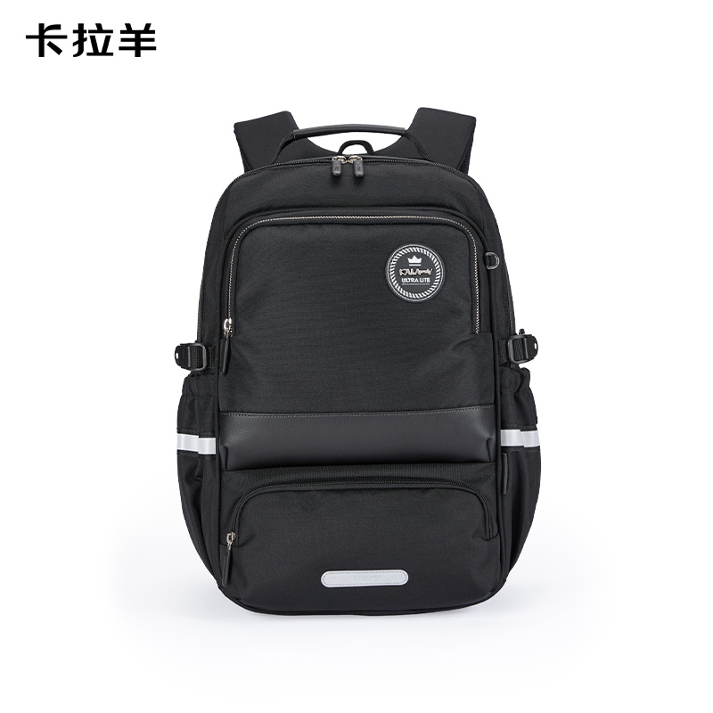 卡拉羊中学生防下坠减负风琴书包CX5190钢琴黑
