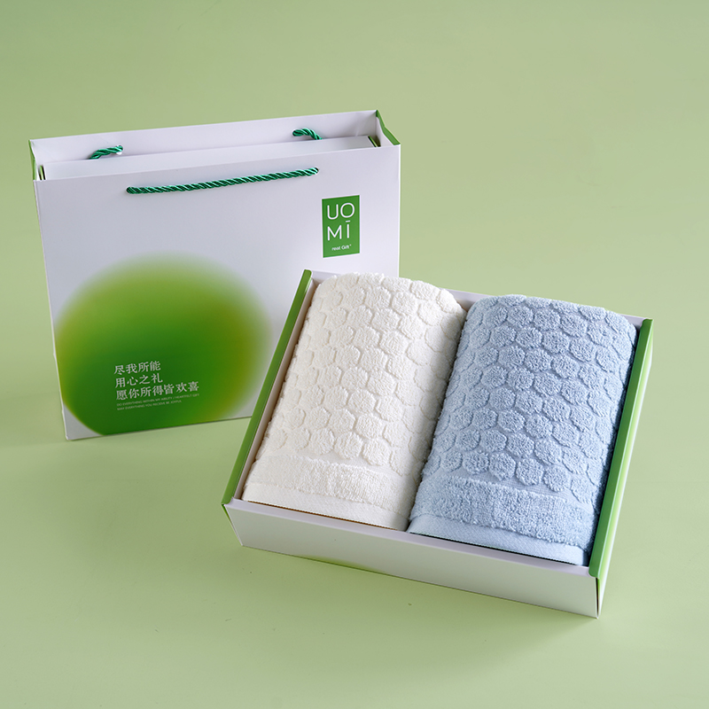 UOMI纯棉毛巾双条装礼盒-圆致生活-2