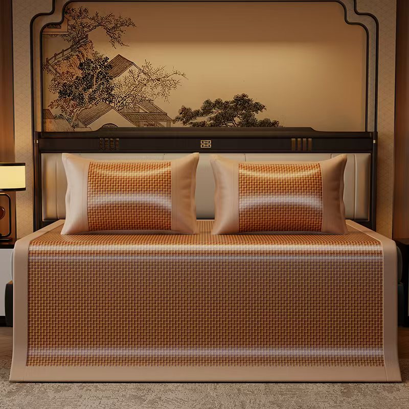 花花公子-家纺-可折叠加厚凉感冰藤席三件套