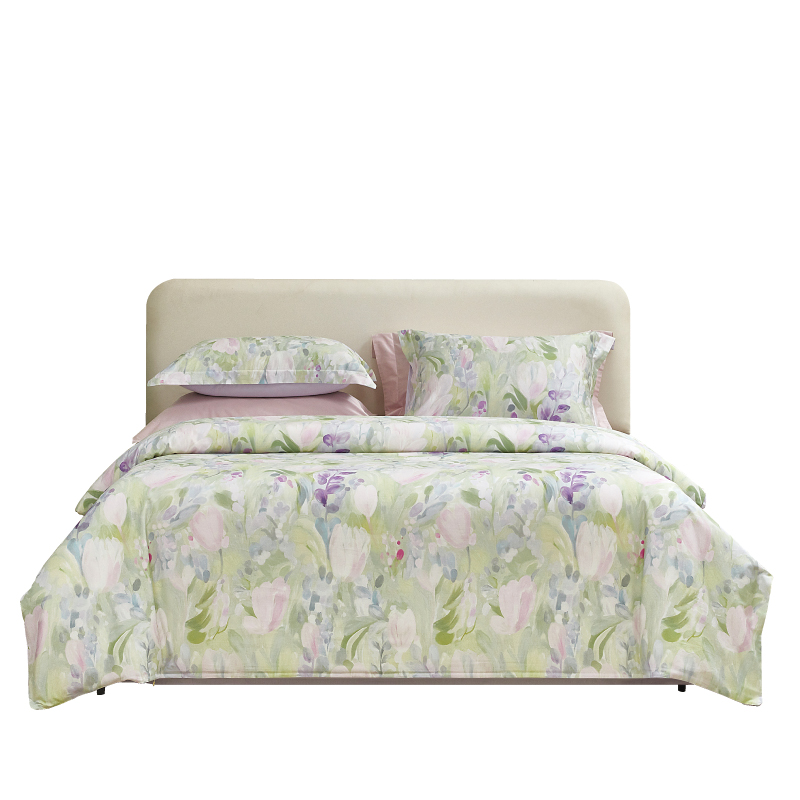 梦洁-100s长绒棉印花四件套：归棹紫嫣1010189132