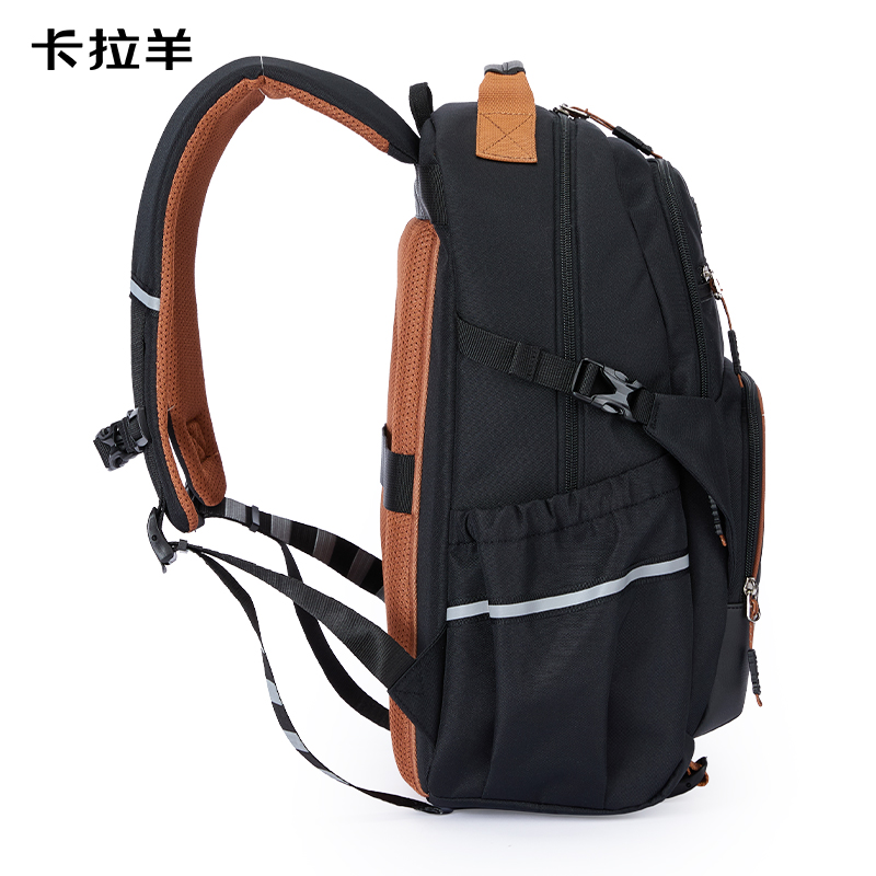卡拉羊防下坠减负风琴书包CX5574黑金