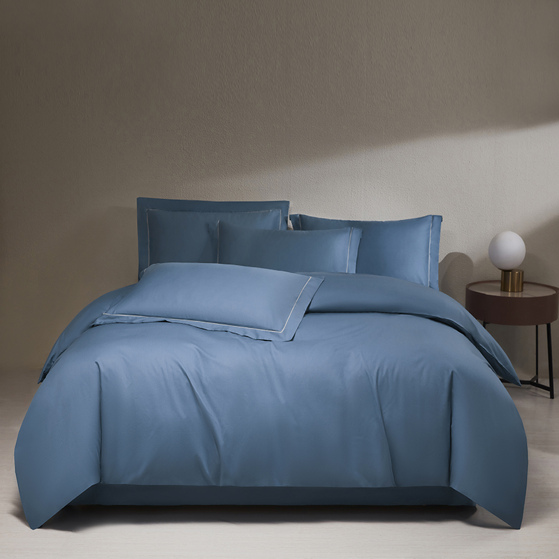 彼加曼BGM-T2629宾利蓝加密全棉四件套