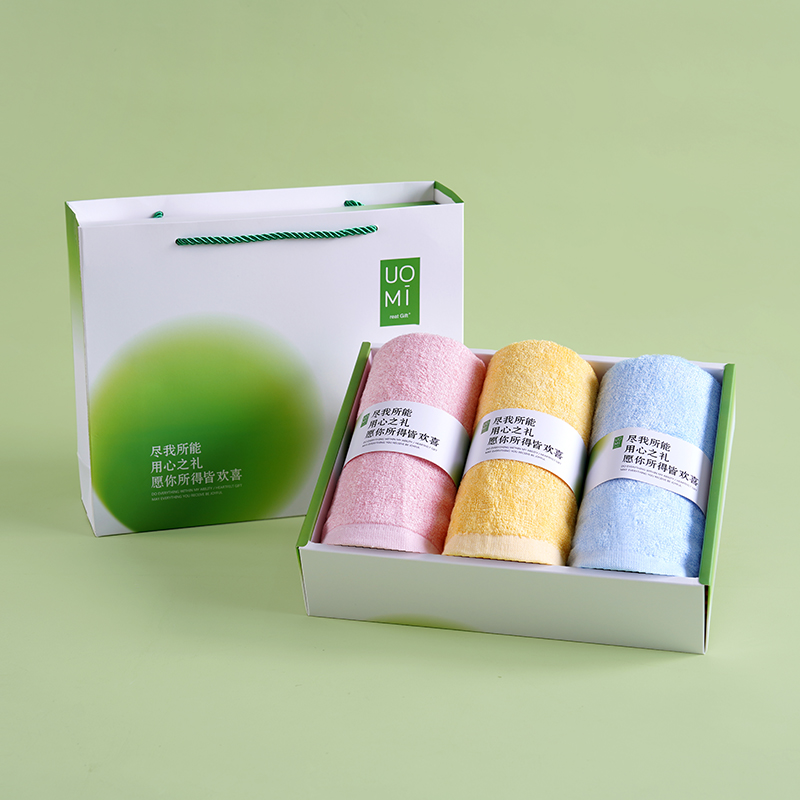 UOMI竹纤维毛巾三条装节日福利会员积分商务定制礼-听涛-3