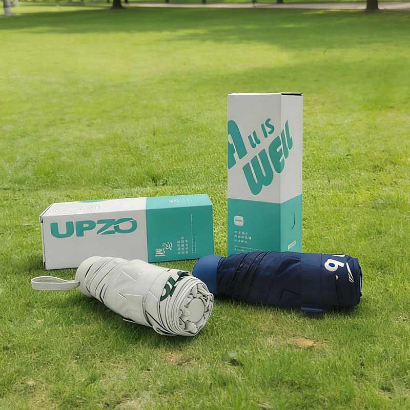 黑胶五折六骨晴雨伞小号QYS-01