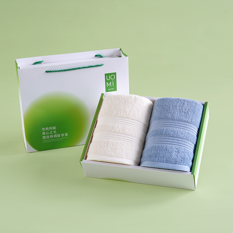 UOMI纯棉毛巾双条装节日福利会员积分礼-棉柔时光-2