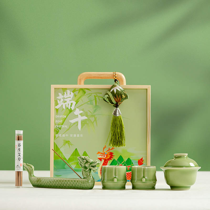 瓷伽什龙腾端午茶具套组B