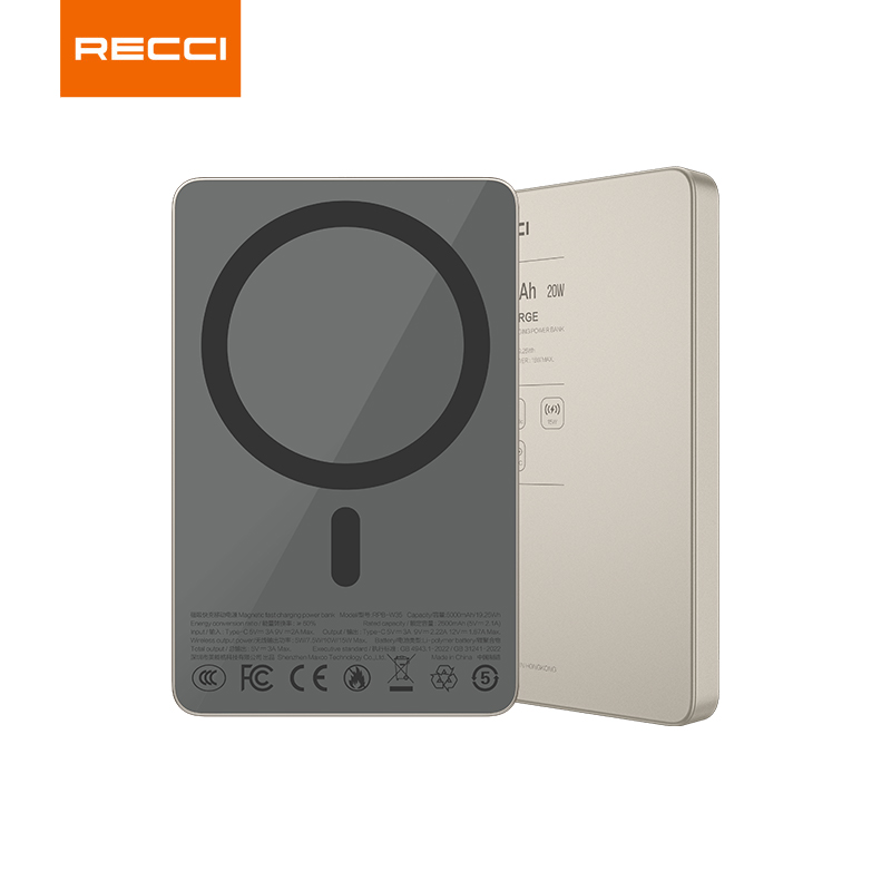 锐思金属+超薄+磁吸快充移动电源RPB-W36