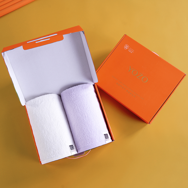 优竹世家超柔纯棉棉花糖毛巾双条装节日福利伴手礼-棉花糖-2