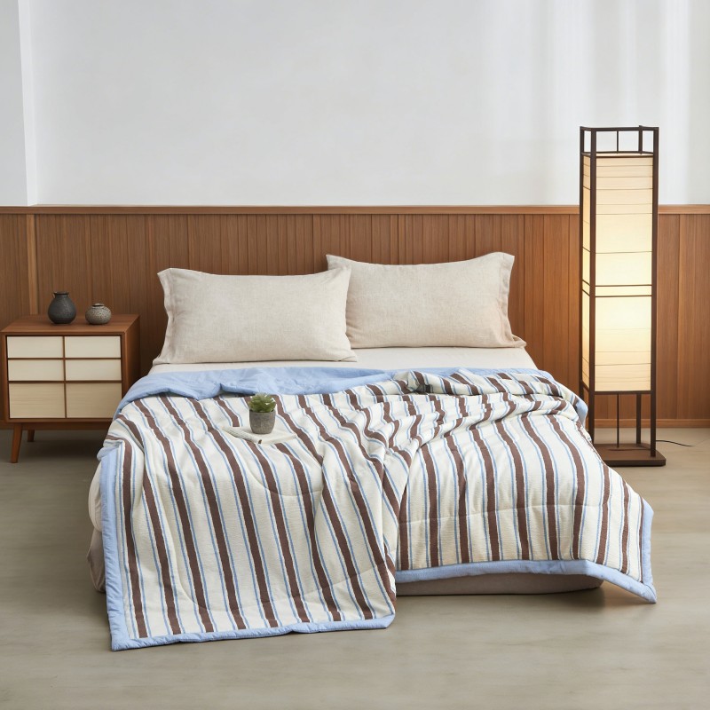 無印良品风眠夏语沁凉被-褐条WY-260303-2