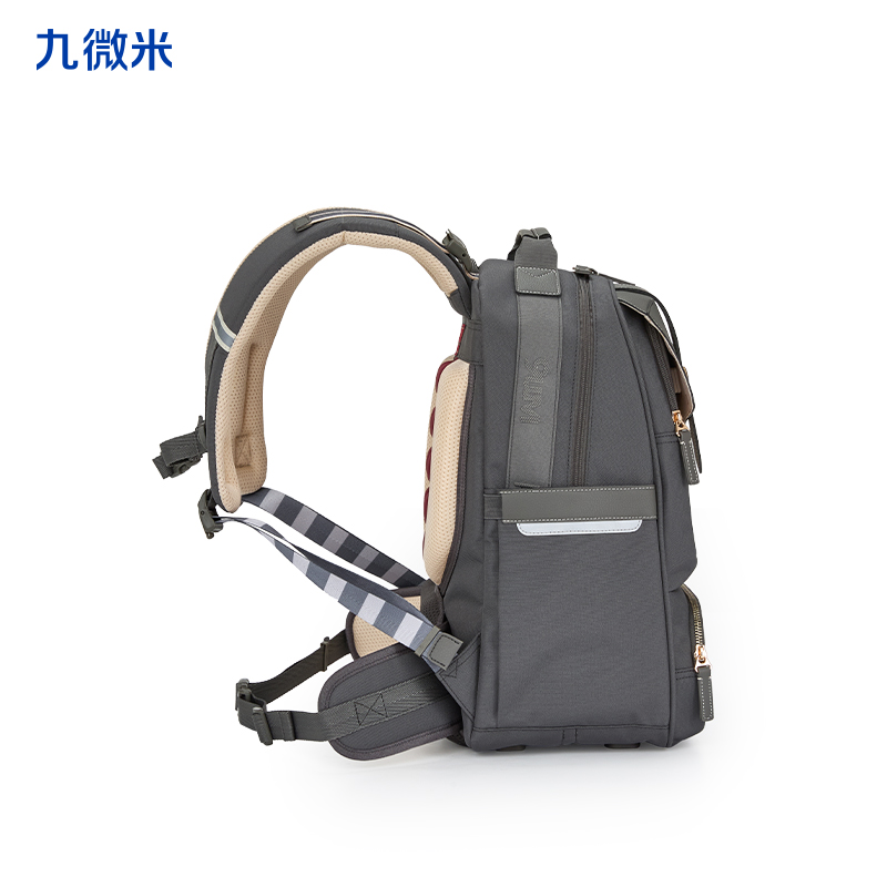 卡拉羊九微米中学生防下坠减负气囊云朵书包U5095冰川灰