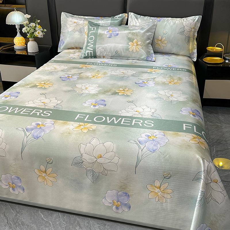 <赫兰希>斜纹提花冰丝席三件套