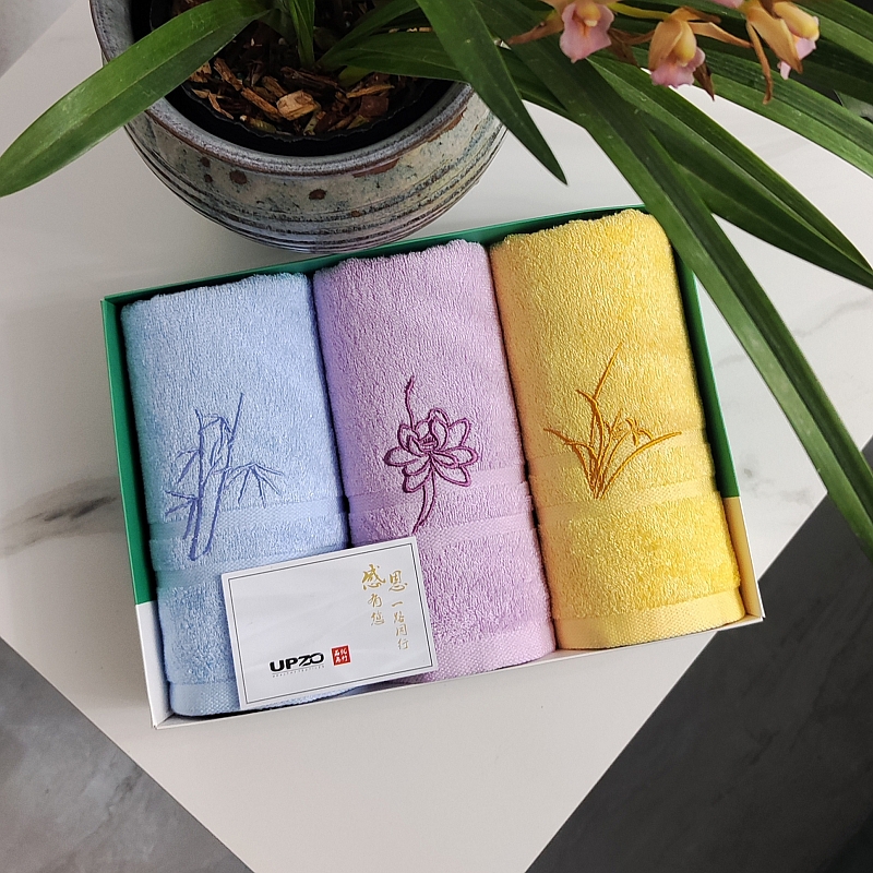 竹纤维小国风毛巾三条装XGF-003
