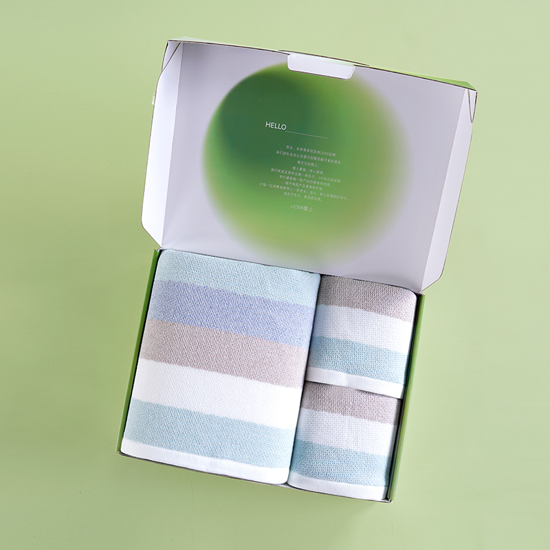 UOMI纯棉纱布毛巾浴巾三件套节日福利积分礼-云朵生活-3