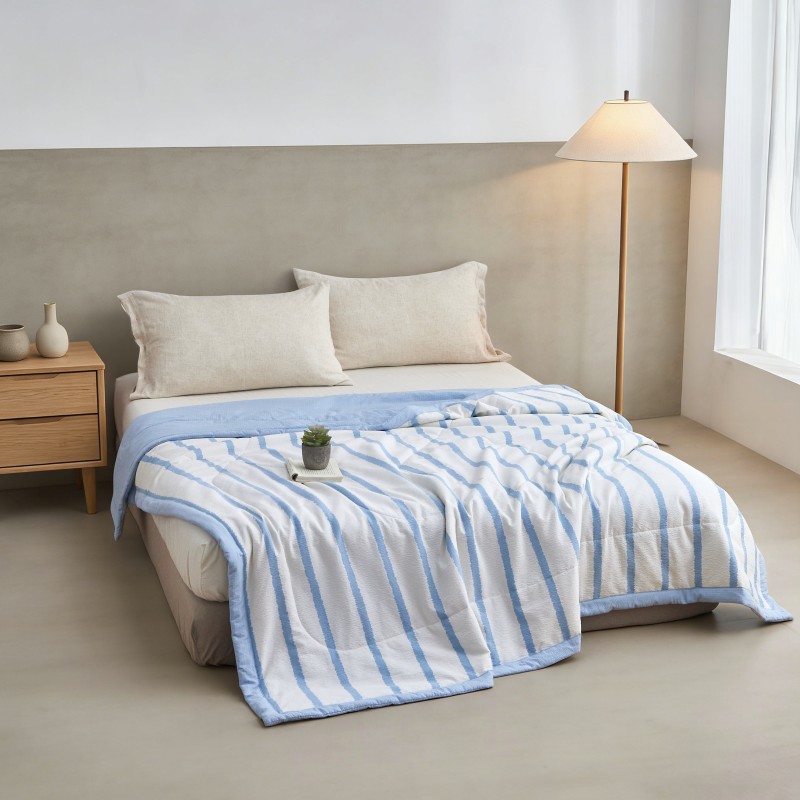 無印良品风眠夏语沁凉被-兰条WY-260303-1