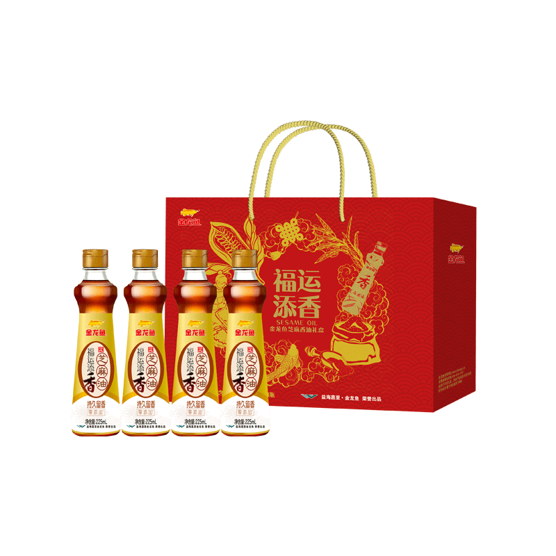 金龙鱼福运添香芝麻油礼盒225ml*4礼盒