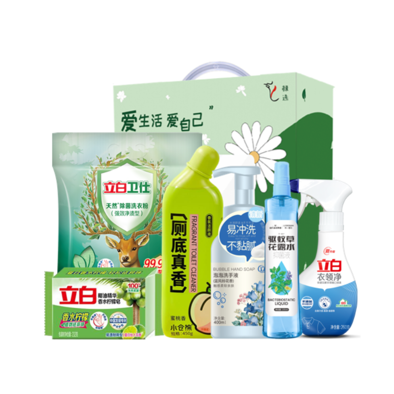 立白盛夏清凉洗护组合套装-B款1422g+595ml