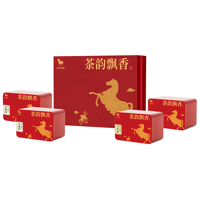 名物&八马·茶韵飘香E款︱大红袍&金骏眉礼盒