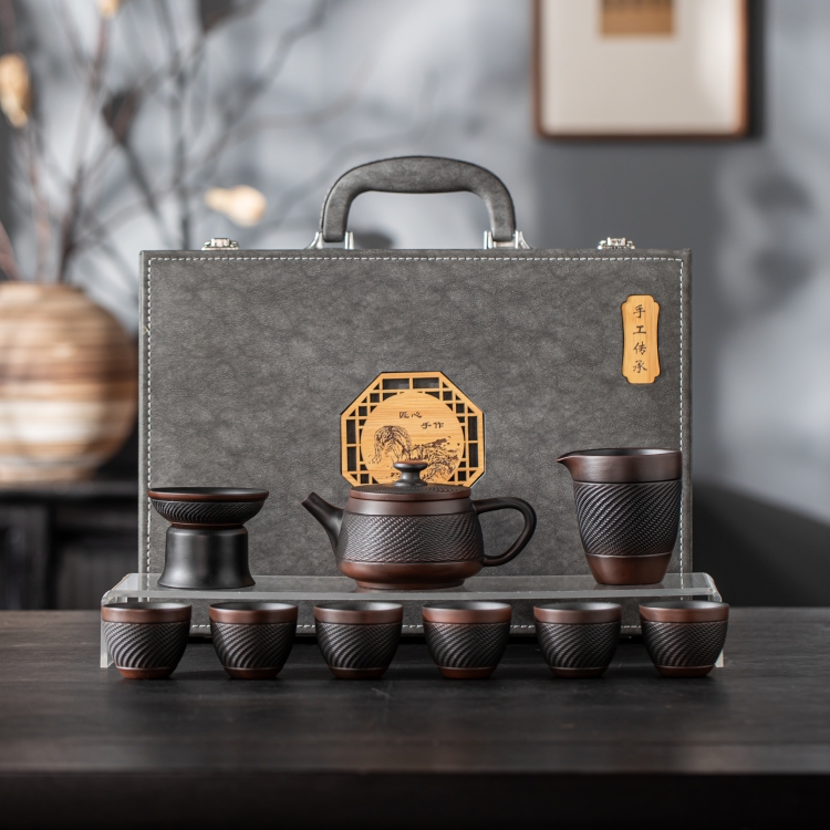 紫陶茶具10件套（茶壶）