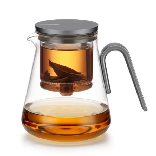 尚明磁旋一键出水过滤泡茶壶茶具枪黑色800mL