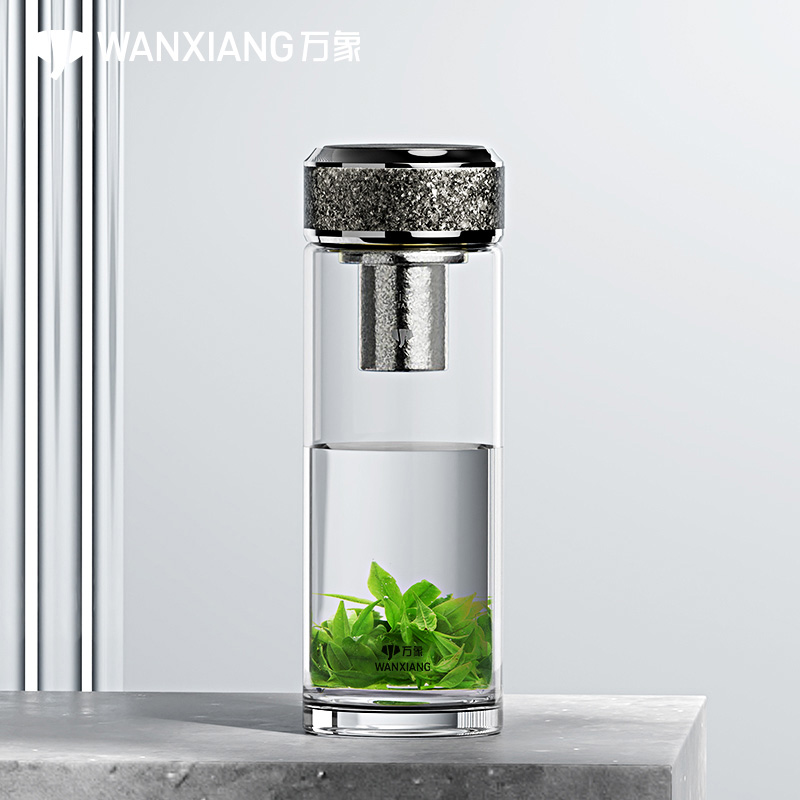 万象钛银办公商务单层玻璃杯TU25