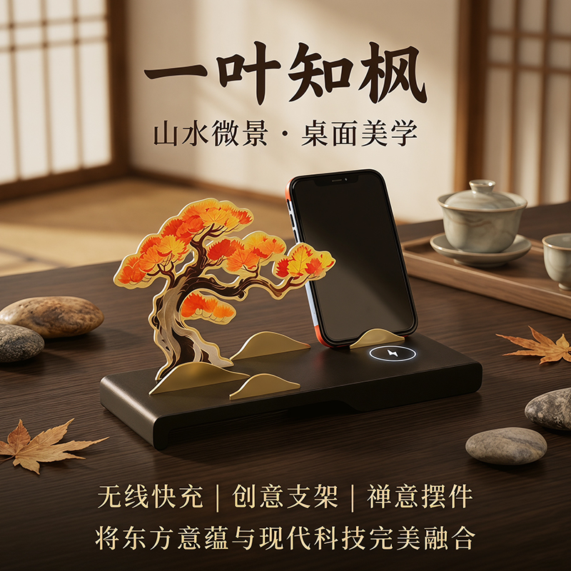 midu文创商务伴手礼创意无线充摆件定制客户礼品