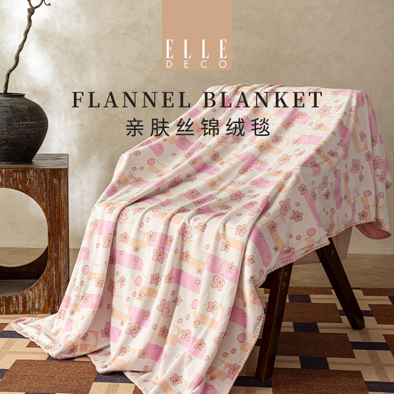 法国ELLEDECO锦狐绒重力毯-浮影樱华