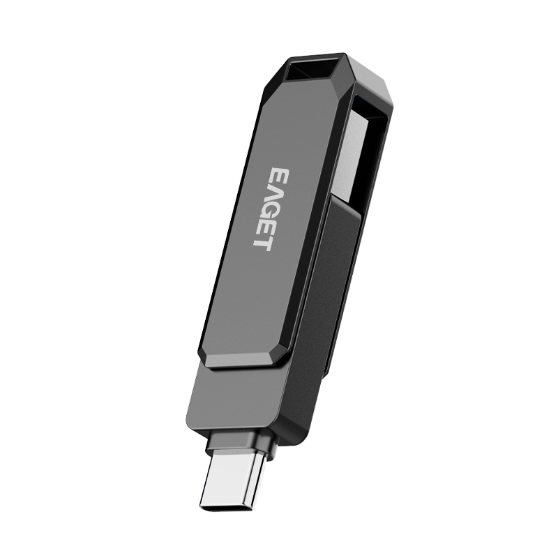 忆捷CF66手机U盘双接口手机电脑多用旋转金属优盘256GB